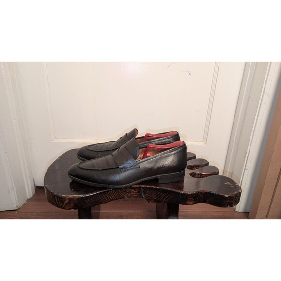 Santoni Brown Leather Penny Loafers-Mens 8.5 Made In Italy main image 5